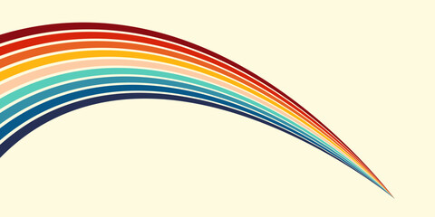 Abstract 1970's background design in futuristic retro style with colorful lines. Vector illustration eps10.