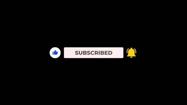 Subscribe Like And Reminder Button With Cursor Animation Alpha Channel