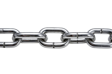 Obraz premium Close up of a shiny silver metal chain with black background link connection, Png, Isolated on Transparent Background, Cut Out