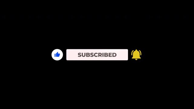 Subscribe Like And Reminder Button With Cursor Animation Alpha Channel