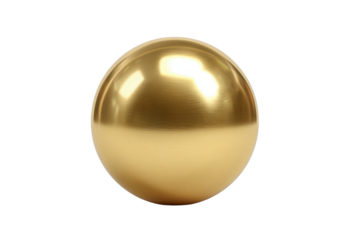 Brushed gold sphere with reflections on black background ball metal, Png, Isolated on Transparent Background, Cut Out