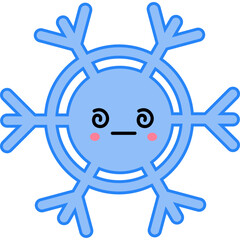 Cute Snowflake Cartoon Character Illustration