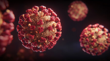 A viral microorganism concept representing infection dynamics and the study of pathogenic behavior in medical research.
