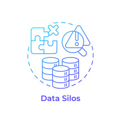 Data silos blue gradient concept icon. Database system, information organization. Round shape line illustration. Abstract idea. Graphic design. Easy to use in infographic, presentation © IMG visuals icons