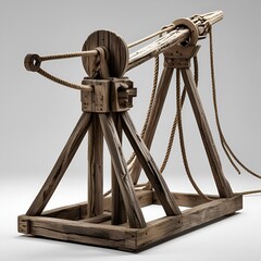 antique brass telescope on white