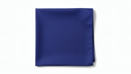 Indigo Blue Cotton Bandana Mockup Flat Lay Square Plain