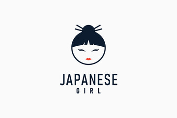 Japanese woman logo symbol icon design