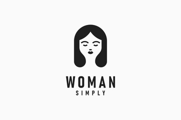 Simple woman logo symbol icon design