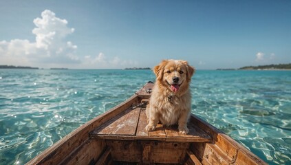 dog in the sea