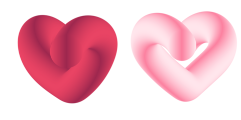 3D heart shape created in a soft inflatable style with smooth pink and red gradients. Perfect for love themes, Valentine’s Day designs, romantic decorations, and cute graphic projects.