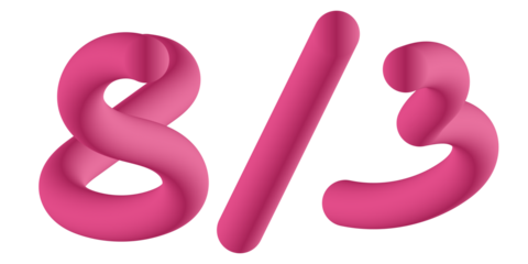 A creative 3D pink inflatable-style “8/3” typography design for International Women’s Day. Suitable for celebration banners, greeting cards, promotions, and feminine themed visuals.