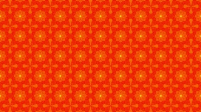 vibrant orange floral kaleidoscope pattern loop
