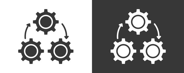 Processing Icon Set Vector Collection Isolated In Black And White