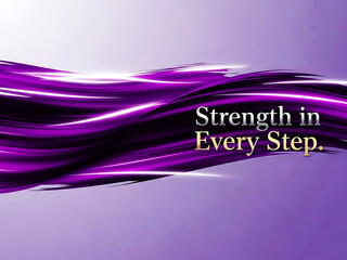 A vibrant purple abstract background featuring glowing lines and a motivational quote., world cancer day