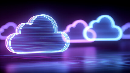 A digital cloud computing concept representing data flow, connectivity and modern technological infrastructure enabling global storage and seamless information access.
