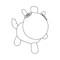 Obraz premium Outline for Coloring of Horse Plush Cute and Funny Toy. Vector Illustration.