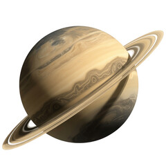Fototapeta premium Saturn planet with rings in space isolated on a transparent background astronomy