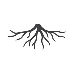 Dynamic Swirling Root Symbol Formed Through Elegant Organic Lines