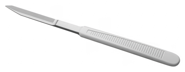 Scalpel with white handle isolated on a transparent background surgical knife