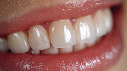 Smile Showcasing Dental Restoration Made Material With Smooth Shiny Teeth Natural Translucency and High Detail Polish