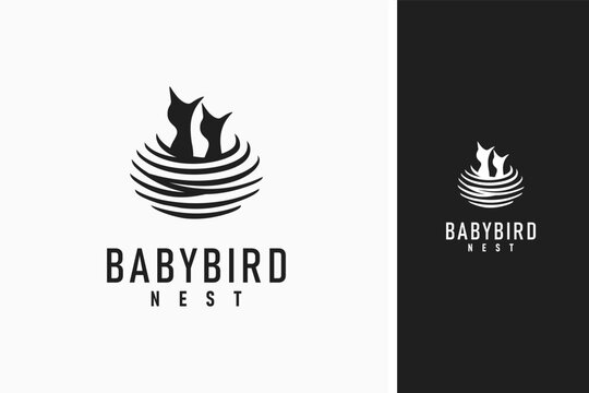 Baby bird nest logo symbol icon design