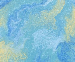 Blue green yellow earth background with wavy abstract texture	
