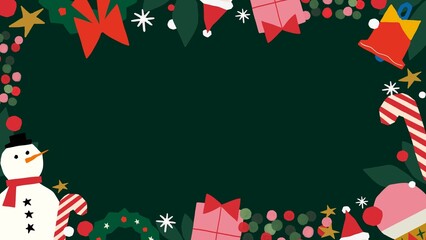 Festive Christmas Frame Snowman Border