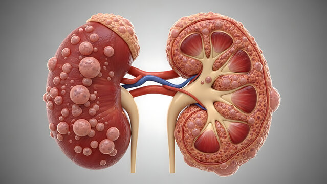 Polycystic Kidney Disease 3d illustration