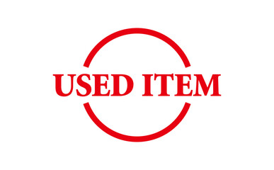 USED ITEM - Red Rubber Stamp with text USED ITEM
