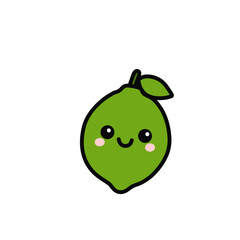 Cute Kawaii Lime Character Illustration