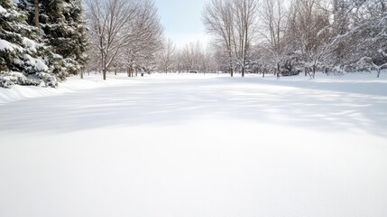 Obraz premium Snow field snow winter trees park serene fresh white cold landscape