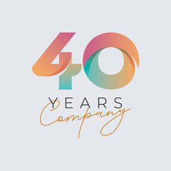 40 years anniversary company logo colorful template design