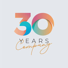 10 years anniversary company logo colorful template design