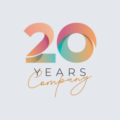 10 years anniversary company logo colorful template design