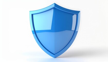 Blue Shield Icon Representing Protection and Security.