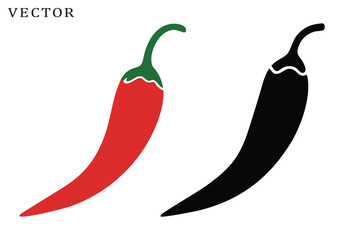 Set of red hot chili pepper icon vector, hot paprika icons vector illustration