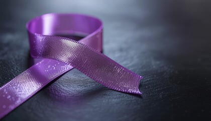 Purple Ribbon Symbolizing Awareness and Support for Various Causes.