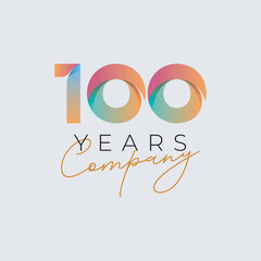 100 years anniversary company logo colorful template design