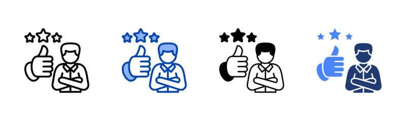 Appreciation icon set multiple style collection