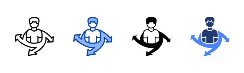 Flexibility icon set multiple style collection