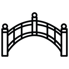 simple bridge outline vector icon on white background