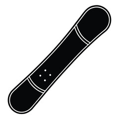 snowboard outline vector icon on white background