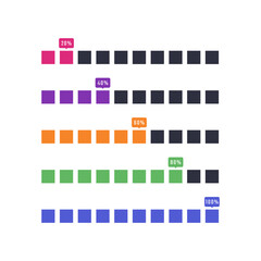 Colorful Square Progress Bar Set