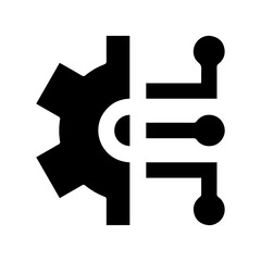 Gear and Circuit Board Icon