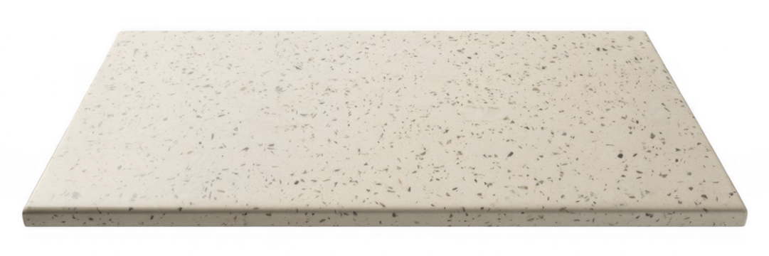 White quartz countertop with black speckles isolated on a transparent background - Powered by Adobe