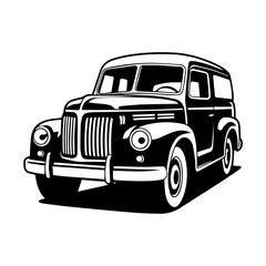 Classic vintage car in black and white