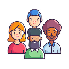 Cartoon diverse people