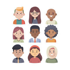 Cartoon diverse people