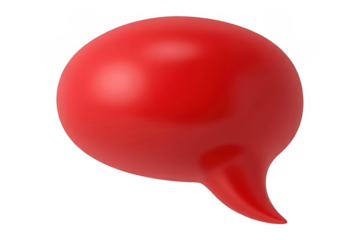 Red speech bubble isolated on a transparent background balloon chat