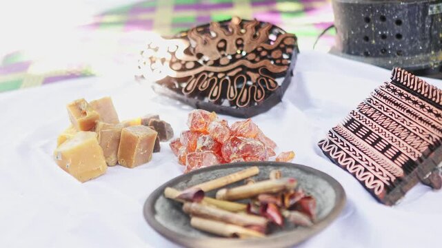 Traditional Indonesian batik making process tools and materials